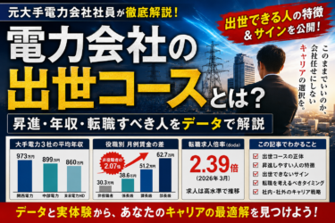 電力会社の出世コースとは？元大手電力会社社員が昇進・年収・転職すべき人を解説